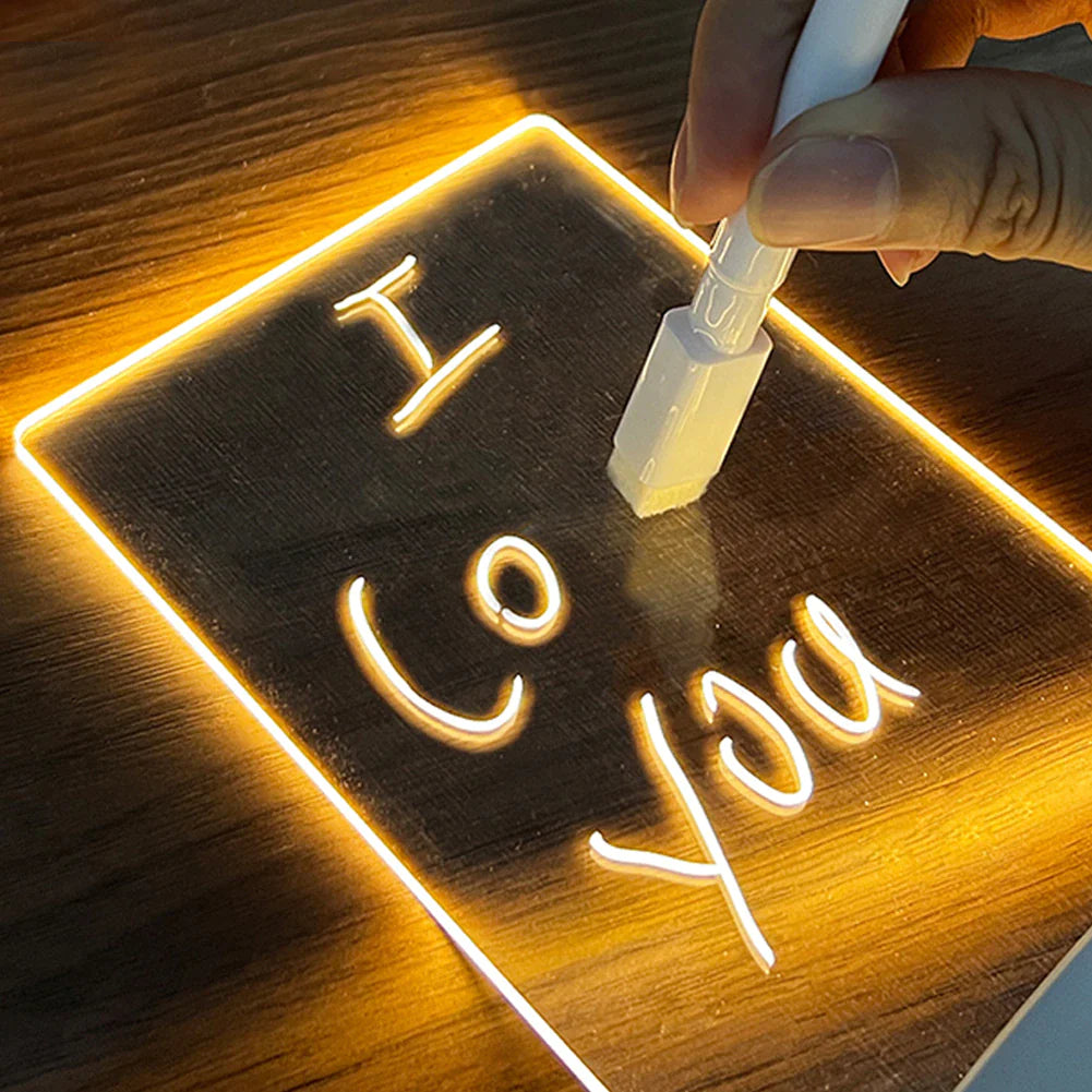 LED Message Board Night Light with USB Connectivity and Pen - Ideal Gift for Children, Girlfriend, or Home Decoration