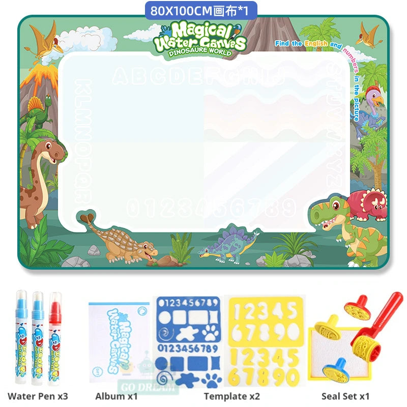 Professional Title: "Educational Magic Water Drawing Mat with Reusable Magic Pens - Montessori Painting Board for Kids (100X80Cm)"