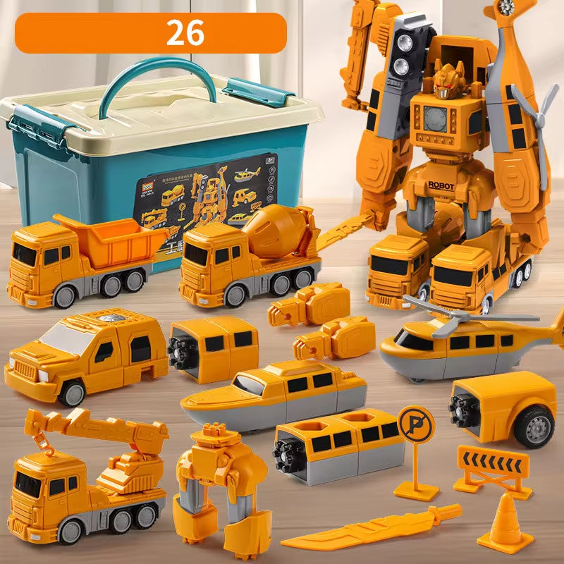 Engineering Car Assembly Toy - Magnetic Transform Vehicle Robot Collection