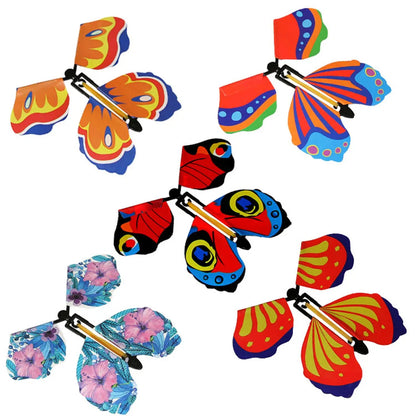 "Set of 10 Magic Flying Butterfly Wind-Up Toys for Wedding and Birthday Surprises"