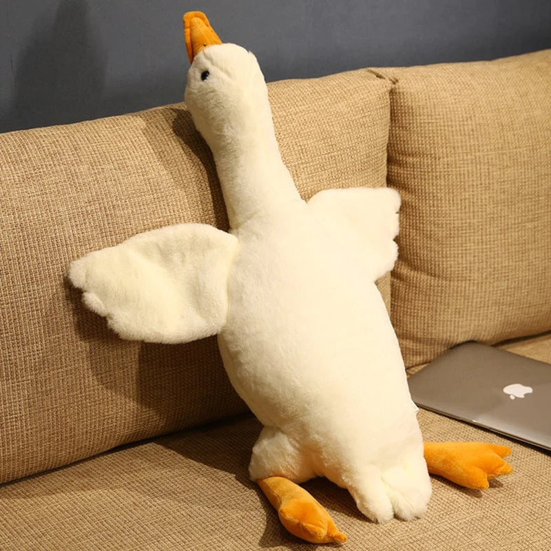 Large Duck Plush Toy - Soft and Fluffy Sleep Pillow for Children - Adorable Animal Stuffed Swan Goose Doll Floor Mat