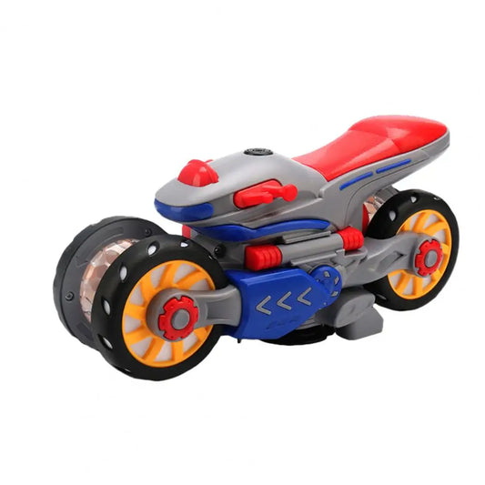 Electric Deformation Motorcycle Toy with Colorful Lights, Music, and Auto-Rotating Wheels - Ideal Motorcycle Model Toy for Kids