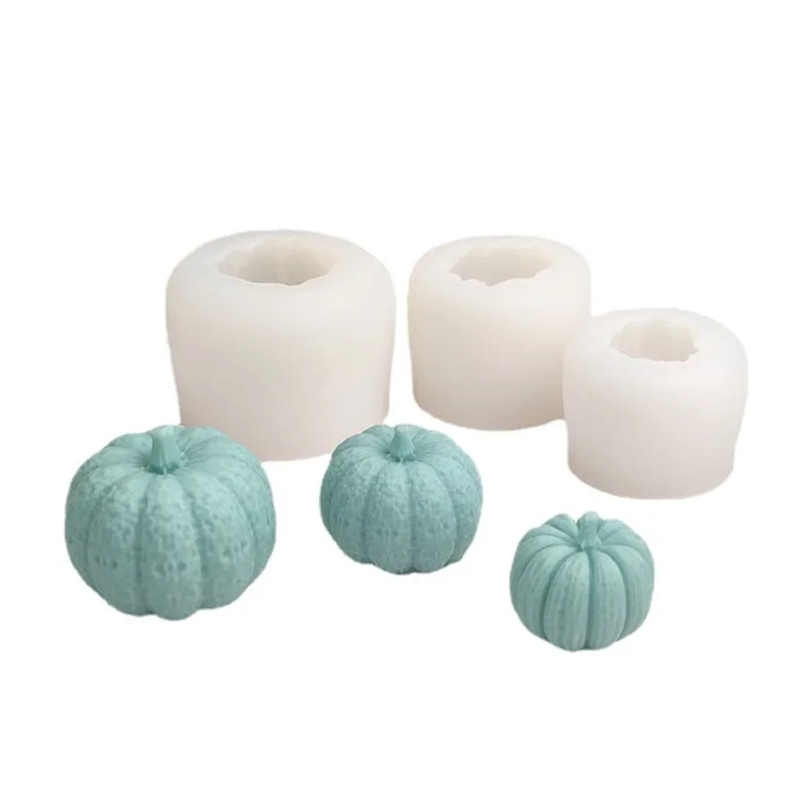 Professional title: "Silicone 3D Pumpkin Mold for Candle, Soap, Plaster, Resin, Ice Cube, Chocolate - Halloween Crafting Tools"