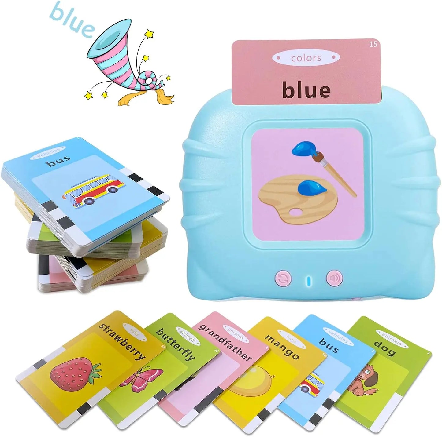 Electronic Talking Flashcards for Kids: Early Education Montessori Toy for Preschool Toddlers - Boy/Girl Gift for Travel