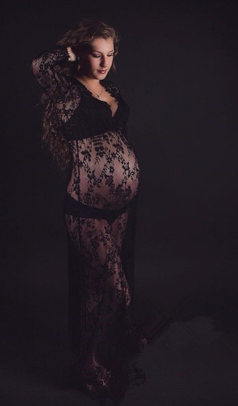 Sexy perspective lace dress, pregnant women's skirts, pregnant women, photographing, maternity, photography and dress