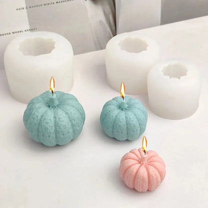 Professional title: "Silicone 3D Pumpkin Mold for Candle, Soap, Plaster, Resin, Ice Cube, Chocolate - Halloween Crafting Tools"