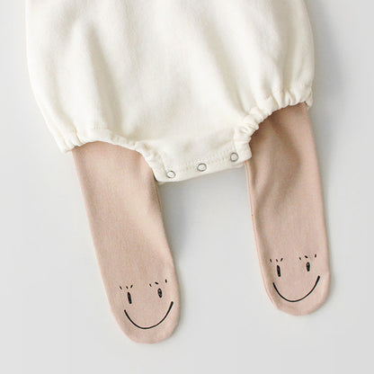 Cartoon smiling face cotton leggings