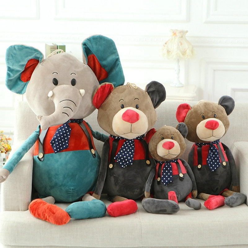 Clown outfit cool family elephant mouse rabbit bear plush doll