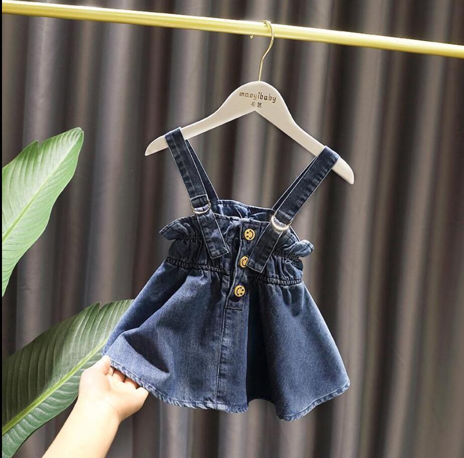 Baby girl denim strap dress