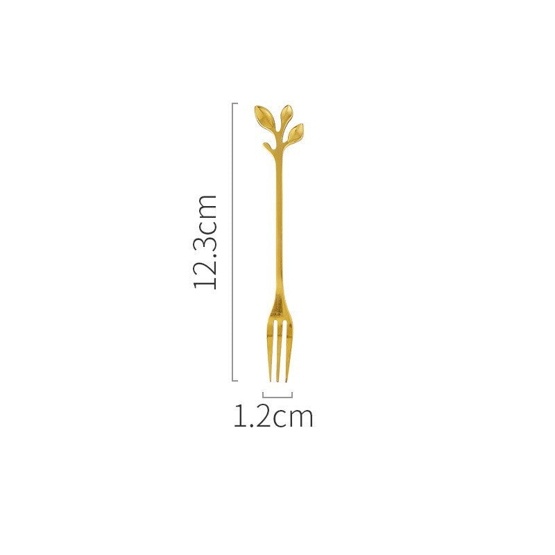 Fashion Nordic Leaf Set Fruit Fork Coffee Spoon