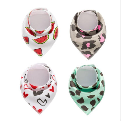 4pcs Lot Bibs Burp Cloth Print Arrow Wave Triangle Baby Bibs Cotton Bandana Accessories