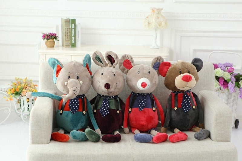 Clown outfit cool family elephant mouse rabbit bear plush doll