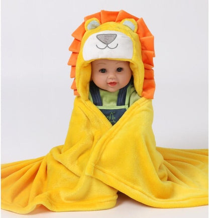 Baby fleece bath towel hooded towels bathrobe