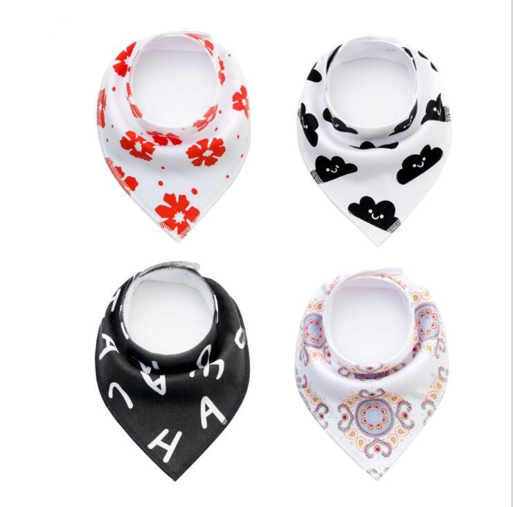 4pcs Lot Bibs Burp Cloth Print Arrow Wave Triangle Baby Bibs Cotton Bandana Accessories