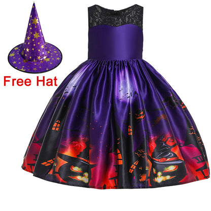 Children's cartoon print dress