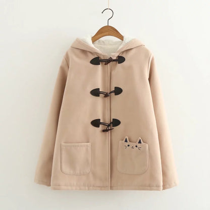 Horn button plus fleece coat