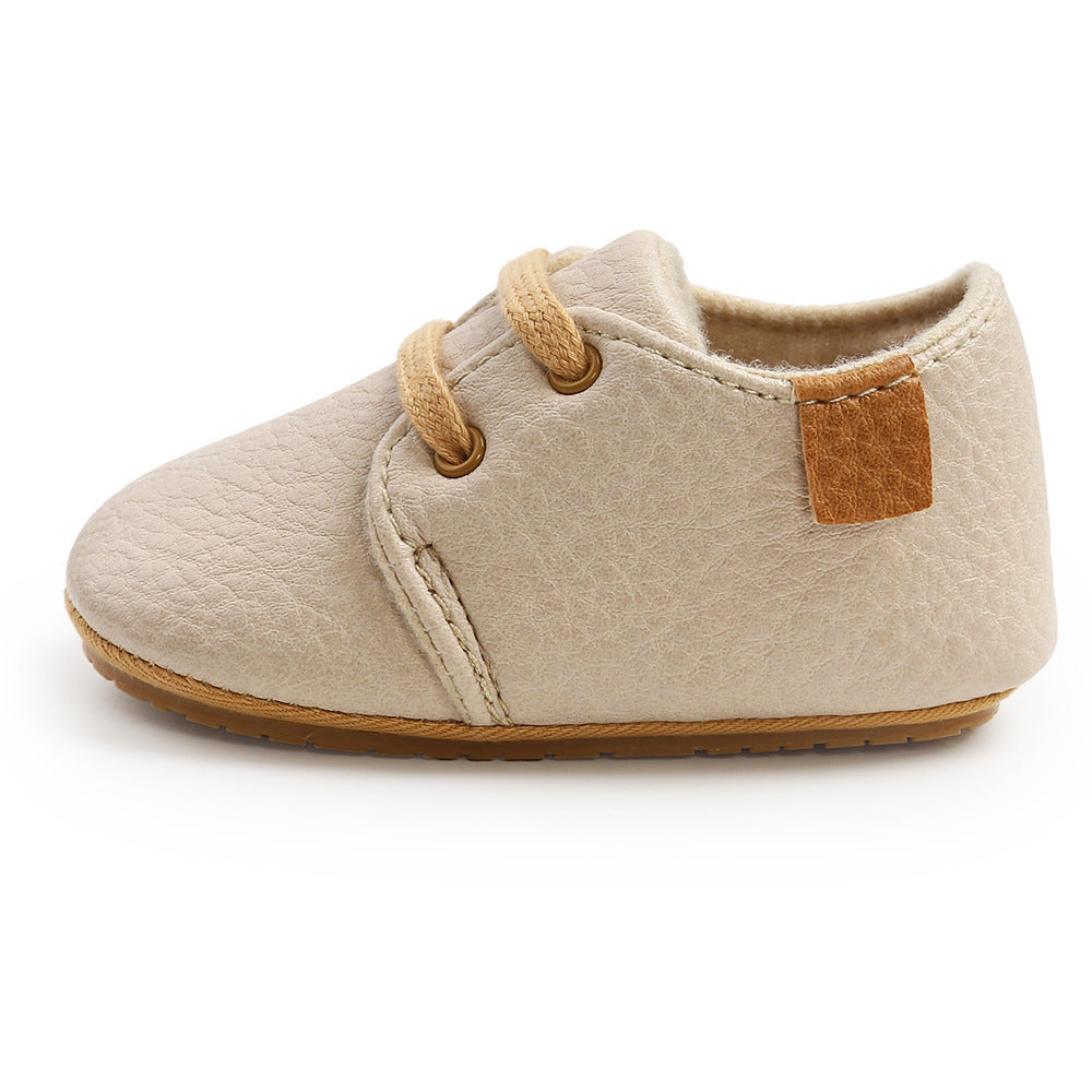 Luxury Soft Leather Baby Moccasins Shoes Newborn Rubber Sole First Walkers Boys Toddler Shoes