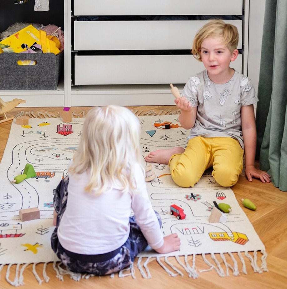 New Creative Children'S Canvas Tassel Game Mat