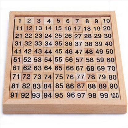 Family Edition Montessori Children'S Number Toys Children'S Math Wooden Montessori 1-100 Number Continuous Board