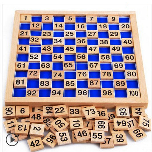 Family Edition Montessori Children'S Number Toys Children'S Math Wooden Montessori 1-100 Number Continuous Board