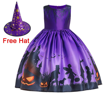 Children's cartoon print dress