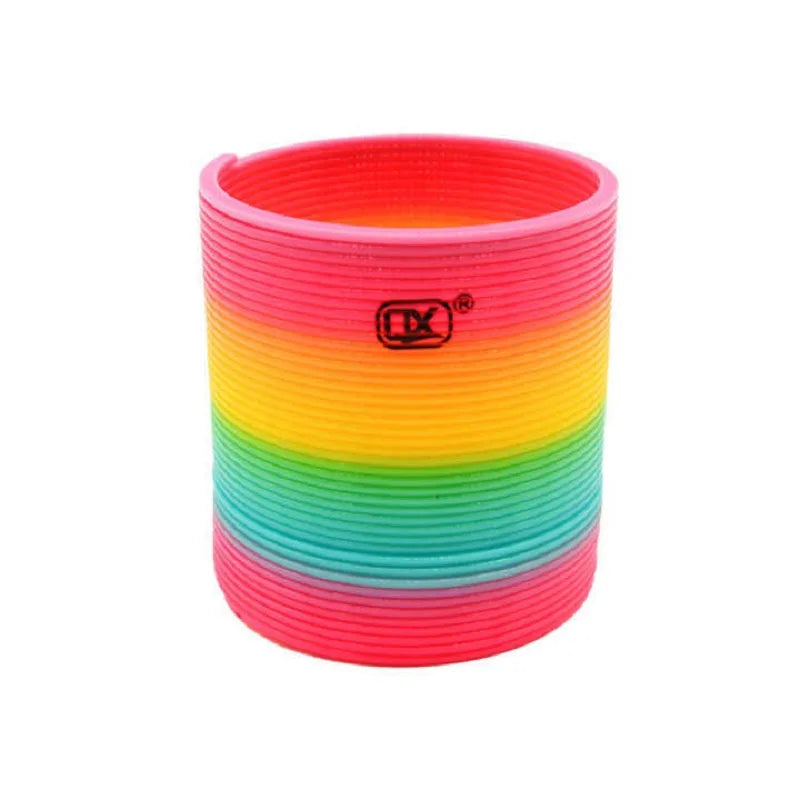 "Early Development Educational Folding Plastic Spring Coil Rainbow Circle Toy"