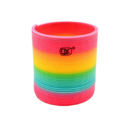 "Early Development Educational Folding Plastic Spring Coil Rainbow Circle Toy"