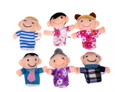 A set of 6 pieces of love each other, a family of fingers, a family of six early childhood puppet toys