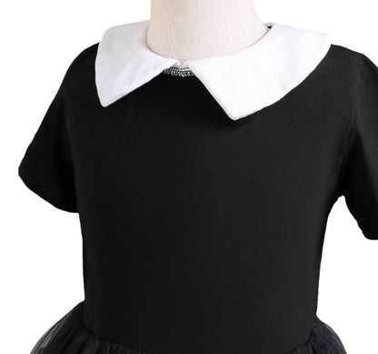 Children Shirt Black Drama Same Style Girl Cosplay Clothes Doll Collar Mesh Umbrella Princess Dress