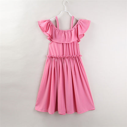 Pleated hanging ruffled dress