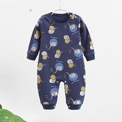 Baby combed cotton jumpsuit