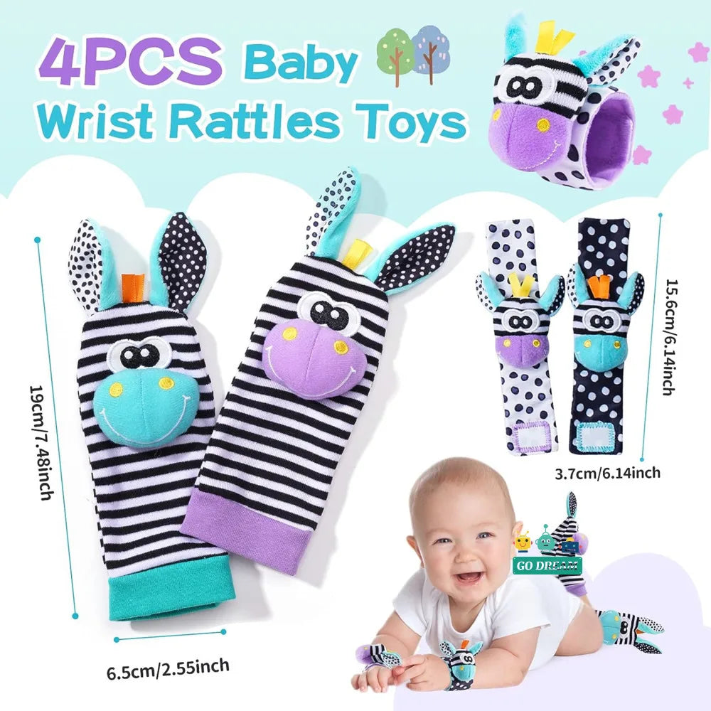 Infant Wrist Rattle Socks: Early Educational Development Toy for Babies 0-12 Months