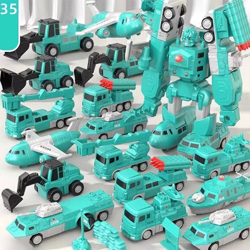 Engineering Car Assembly Toy - Magnetic Transform Vehicle Robot Collection