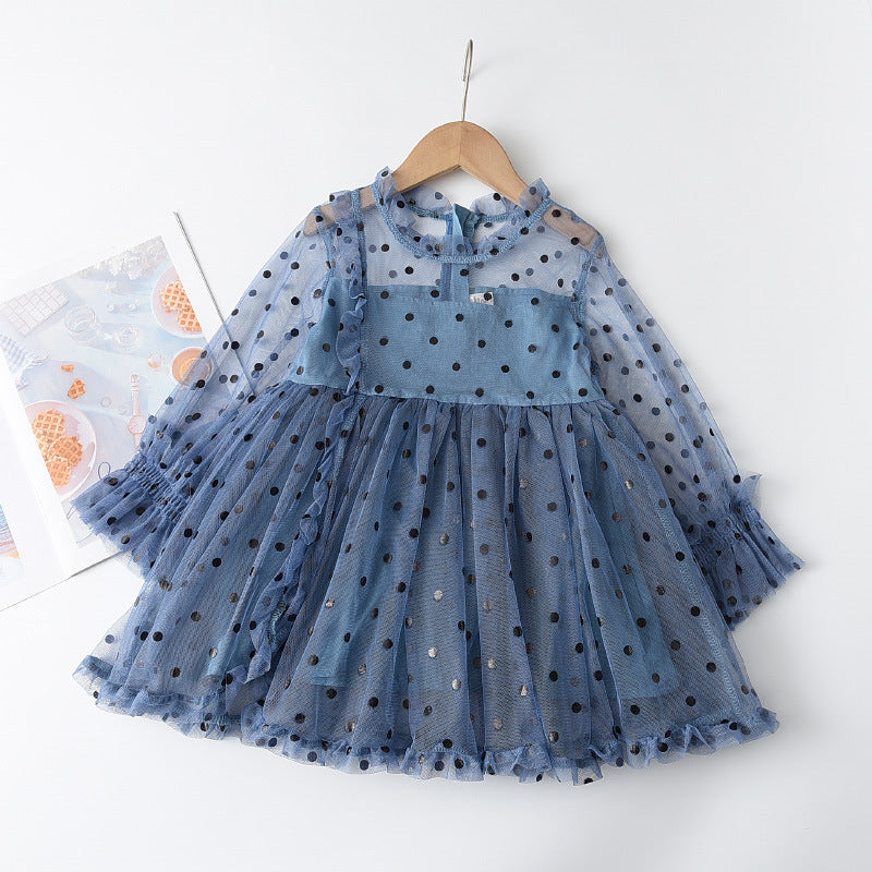 Girl's Dress Polka-Dot Gauze Skirt