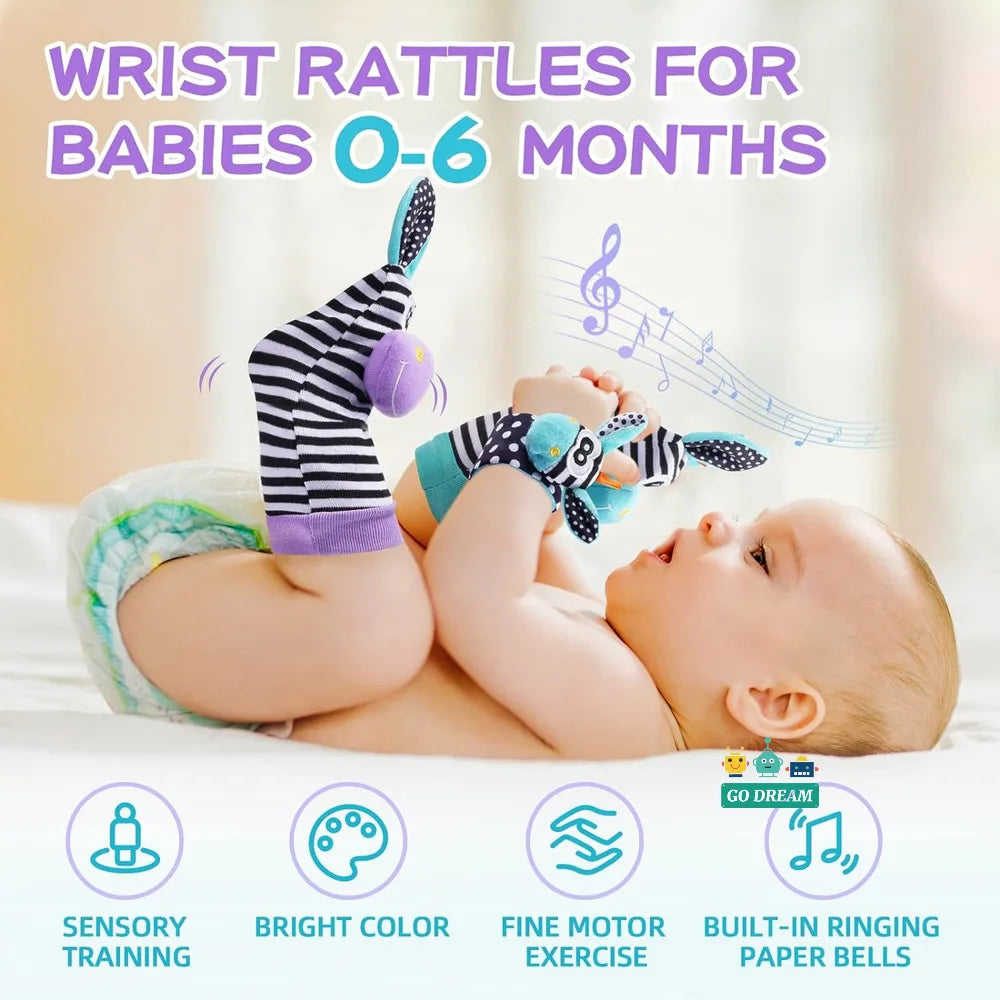 Infant Wrist Rattle Socks: Early Educational Development Toy for Babies 0-12 Months