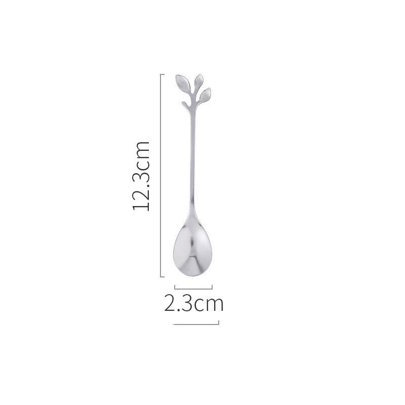 Fashion Nordic Leaf Set Fruit Fork Coffee Spoon