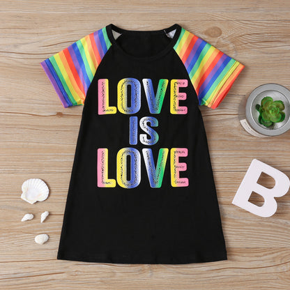 Color letter animal princess dress