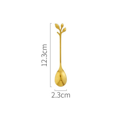 Fashion Nordic Leaf Set Fruit Fork Coffee Spoon