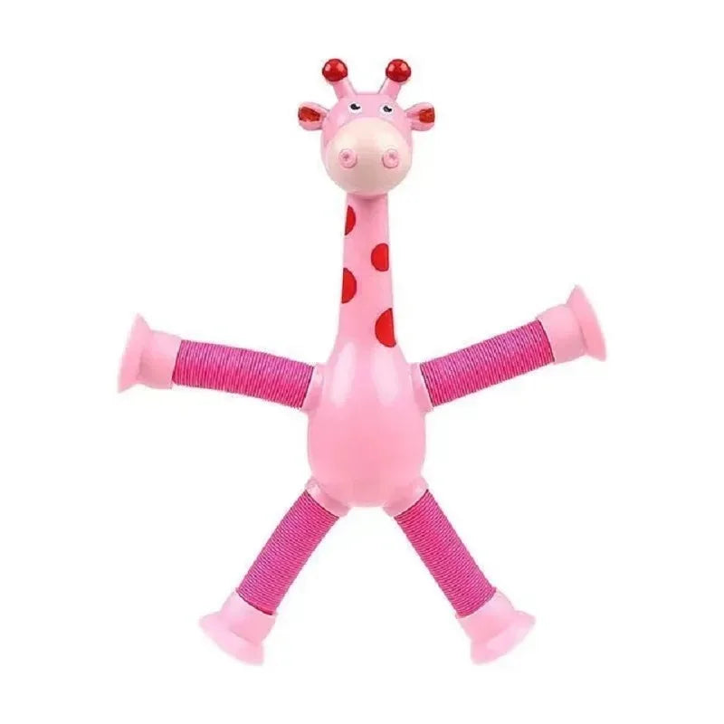 Set of 4 Telescopic Suction Cup Giraffe Sensory Tubes - Travel Toys for Children with Autism