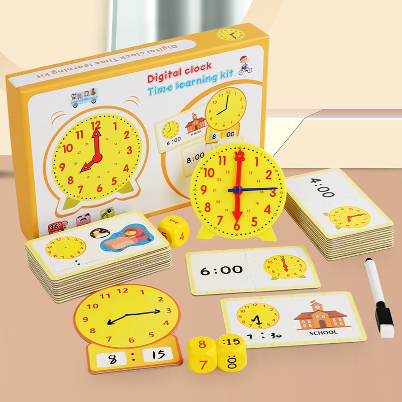 Wooden Montessori Children's Multifunctional Early Education Clock