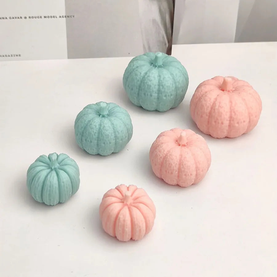 Professional title: "Silicone 3D Pumpkin Mold for Candle, Soap, Plaster, Resin, Ice Cube, Chocolate - Halloween Crafting Tools"