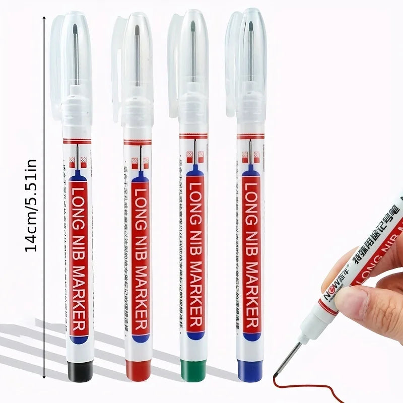 "Set of 8 20mm Deep Hole Long Nib Permanent Markers for Metal, Woodworking, and Bathroom Decoration"