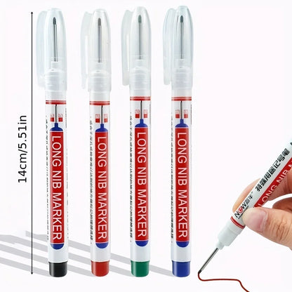 "Set of 8 20mm Deep Hole Long Nib Permanent Markers for Metal, Woodworking, and Bathroom Decoration"