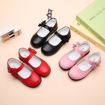 Fashion Big Kids Soft-soled Princess Shoes Black Student Show