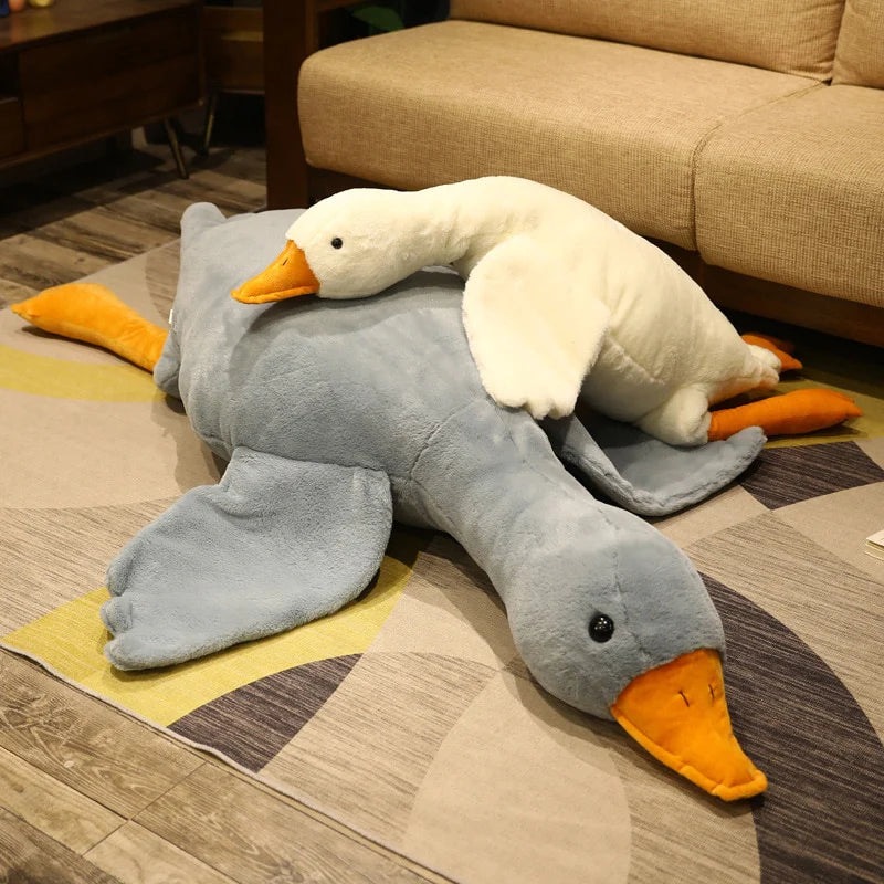 Large Duck Plush Toy - Soft and Fluffy Sleep Pillow for Children - Adorable Animal Stuffed Swan Goose Doll Floor Mat