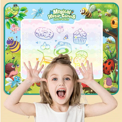 Professional Title: "Educational Magic Water Drawing Mat with Reusable Magic Pens - Montessori Painting Board for Kids (100X80Cm)"