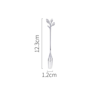 Fashion Nordic Leaf Set Fruit Fork Coffee Spoon