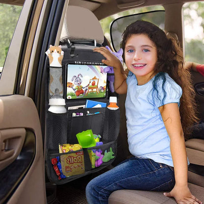 Back Seat Car Organizer with Tablet Holder and Storage Pockets for Travel