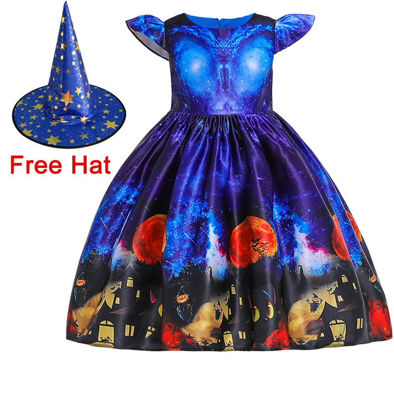 Children's cartoon print dress