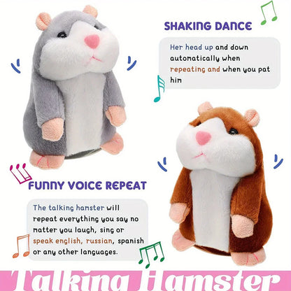 15cm Talking Hamster Stuffed Animal with Recording and Repeatable Sound - Gift Idea